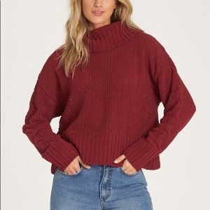 BillaBong,maroon ,turtleneck knitted sweater